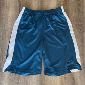 Nike Teal & White Basketball Gym Shorts